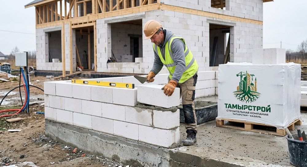 Строительство дома из газоблока под ключ в Казани — ТамырСтрой